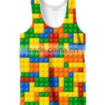 Fashion wholesale polyester Custom 3d design tank top