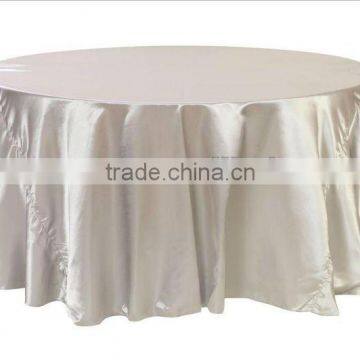 Silver satin round table cloth/table linen for weddings