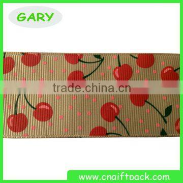 3/4" Cherry Printed Grosgrain Petersham Ribbon
