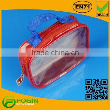 Red Pvc Makeup Travel Bag With Handle photo-2