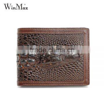 Male Business Genuine Leather Coin Purse 3D Crocodile Wallet for Men photo-6