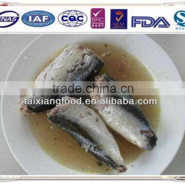 canned mackerel in brine/fish canned