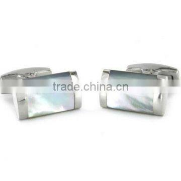 West Coast Jewelry Stainless Steel White Mother of Pearl Inlay Rectangular Cufflinks Charm men cufflink