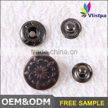 Fashion Custom Size Metal Magnetic Nickel-Free Washable Round No Hole Screw Jean Button photo-2