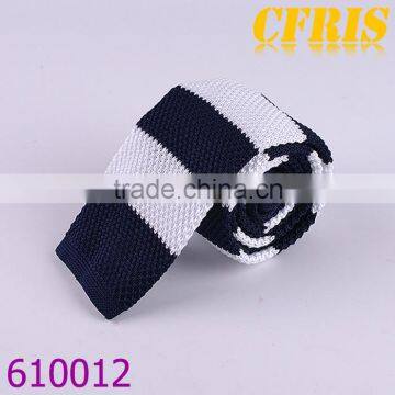 mix black and white 100% cotton knit necktie