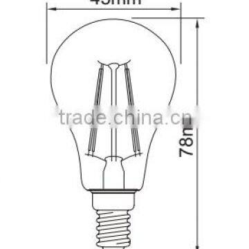 E14 Led Bulb Filament G45F 4W CE-LVD/EMC, RoHS, TUV-GS Approved Aluminium Glass photo-2
