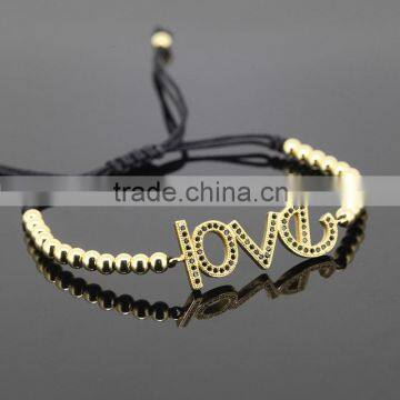 2016 Handcrafted Jewelry 24k New Gold Chain Couple Love Design Beads Boy and Girl Woven Friendship Bracelet photo-2