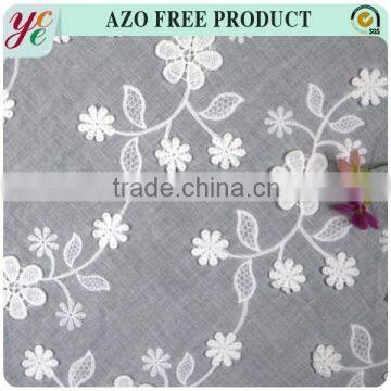 Snow White 100% Cotton Embroidery Fabric for Skirt