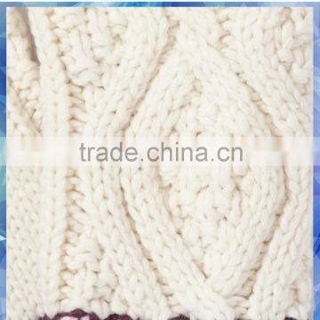 Long Cuff Cable Knitted Half Finger Gloves for Women