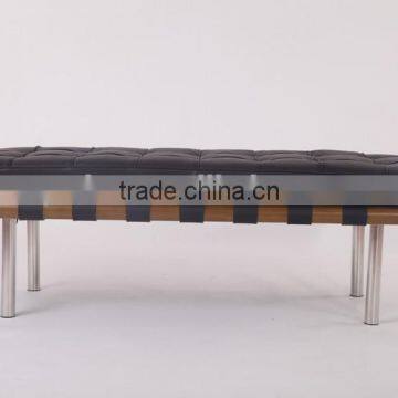 Luxury genuine leather black vintage barcelona bench wholesale