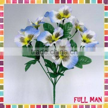 Cheap Artificial Silk Flowers for Dollar Store H30cm 6 Stems Blue Pansy