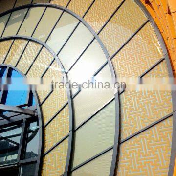 Silkscreen printing glass, special matched ink decorative glass, ceramic fritted glass facade, laminated safety glass