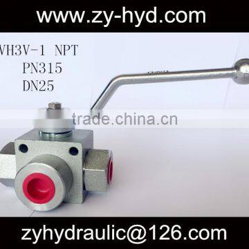 L port VH3V NPT thread high pressure ball valve with holes