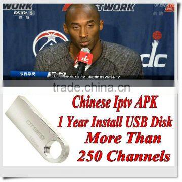 128M USB with Iptv China account Chinese China HongKong Taiwan channels with 1 Year validity Free Shipping