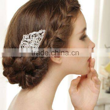 Vintage Silver Wedding Bridal Diamante Rhinestone Hair Comb Accessories Jewelry Bride Head Piece Hairpin Clip