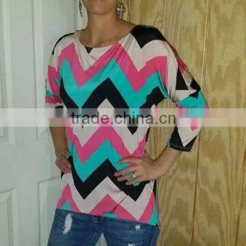 2014 New Fashion WholesaleTank Tops Chevron Piko Top L1628