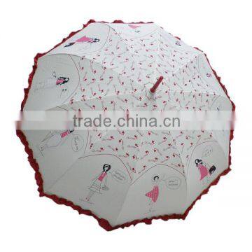 Beautify ladies parasol umbrella with special design