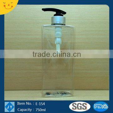 750ml high quality clear plastic bottles with pump for hand sanitizer shampoo hair washing products