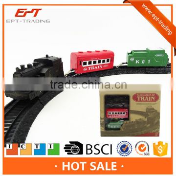 Plastic electric railway toy slot train toy with sound &light