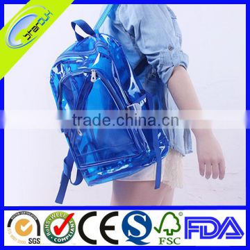 Transparent pvc back pack bag, Colorful clear plastic beach bag