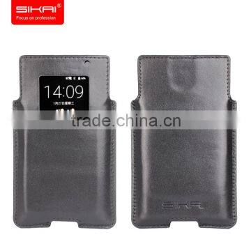 SIKAI Patent USB Port Design Factory Wholesale View Window Leather Mobile Sleeve for Blackberry Priv Case
