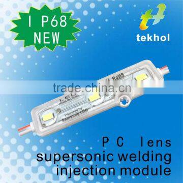 ultrasonic welding injection 5630 smd IP68 led module with lens CE & RoHS