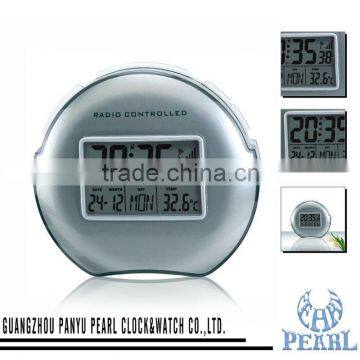 Pearl LCD Radio Controlled Desk Clock With Calendar Dual Alarm,snooze.PR001