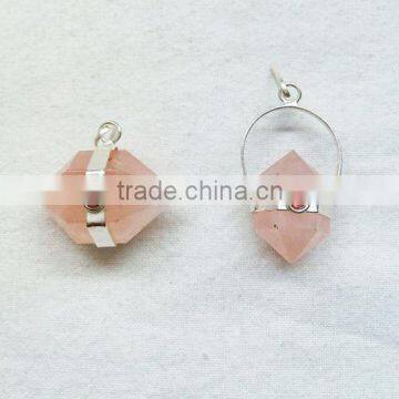 Rose Quartz Herkimer Pendants