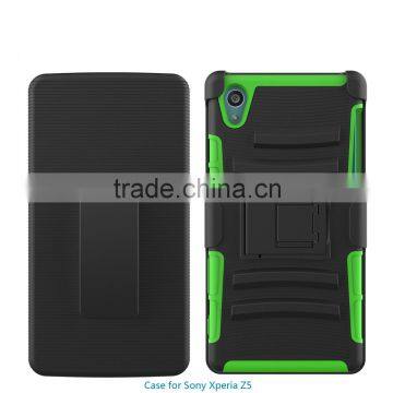 new products 2016 3 in 1 PC silicone belt clip hard case cover for sony xperia z5 wholesale 