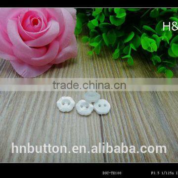 14mm pearl effect flower shaped resin button for shirt