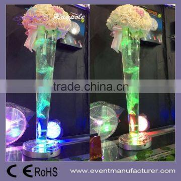 Wedding Decor 20cm Round Rgb Under Glass Bottle Vase Table Centerpiece Base Light With Remote Controlled photo-3