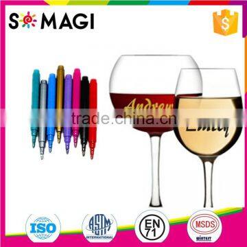 Personalized Liquid Metallic Colors Marker Pen Non-toxic Multi-use For Dishwasher Safe Erasable Wedding Wine Charms
