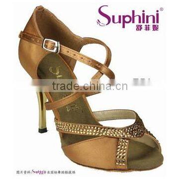 Suphini Gold Silver Heel Dance Shoes Tango Ballroom Shoes