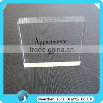 high qulaity clear printed letter block acrylic block for gifts