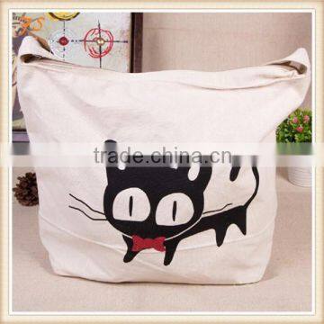 Cat Pattern Printing Canvas Tote Bag photo-3