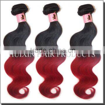 Brazilian Human Body Wave Hair Extensions,Red Ombre Hair Weave