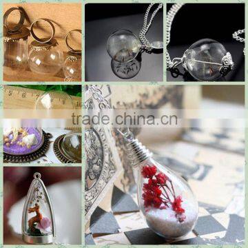 DIY ITEMS>> many sizes and shapes >> dry flowers , beads can be put in the small & large & medium Cylinder round glass cover