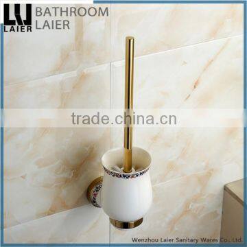 Multi-Functional Printing Lines Zinc Alloy Gold Finishing Bathroom Accessories Wall Mounted Toilet Brush Holder