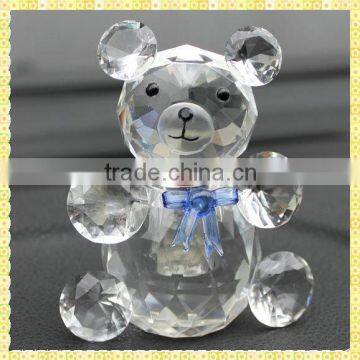 Elegant Cutting Clear Crystal Glass Bear For Holiday Gifts