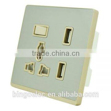 UK Standard Combination 13a Switch Socket With Double USB Socket photo-2