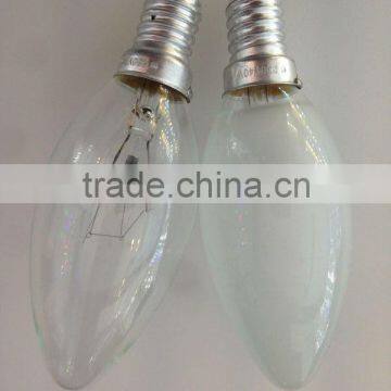 220v C35 candle incandescent lamps 60W E27 E14