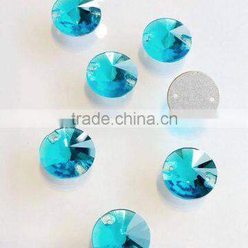 Rivoli rhinestones for sewing Aquamarine U3200