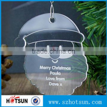 original christmas tree personalised clear acrylic decoration organic glass decoration