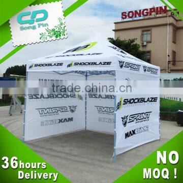 Full color steel pole display booth,folding tent with advertisement