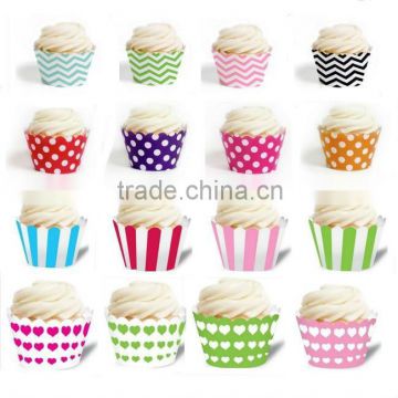 Wholesale 2400 x Polka Dots, Stripes, Gingham and Chevron Cupcake Wrappers & Sleeves,Cupcake COLLARS SKIRTS Cake WRAPS 34 colors