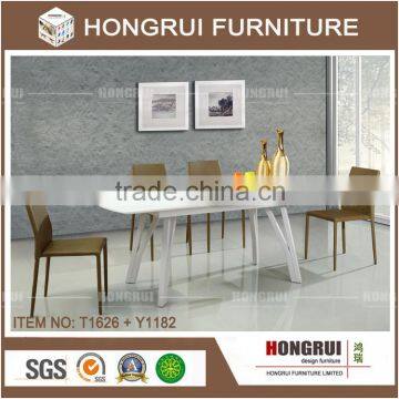 High quality and cheap price folding table white high gloss wooden dining table and chairs