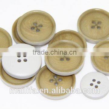 4 Holes Fancy DTM and Bottom, Side Painted Natural Corozo Nut Buttons photo-3