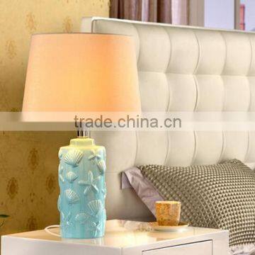 Round Ceramic Lamp Body With White Fabric Lampshade Modern Desk Lamp Bedroom Living Room Dining Room Table Lamp