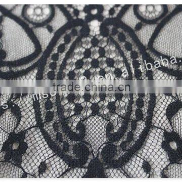 Good Price 44cm Width Polyester Floral Eyelash Black Lace Trim for Sale photo-3