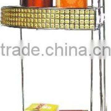 Bathroom cornor shampoo rack with golden skin